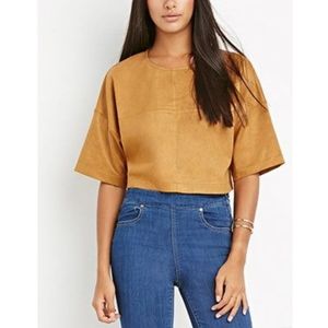 Forever 21 Contemporary faux suede crop top